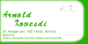 arnold kovesdi business card